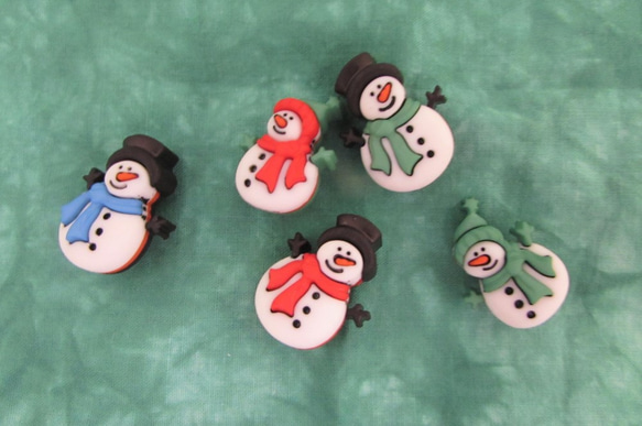 From US 雪だるま ボタン♪ガロア snowman 再再入荷 ボタン チビくま 