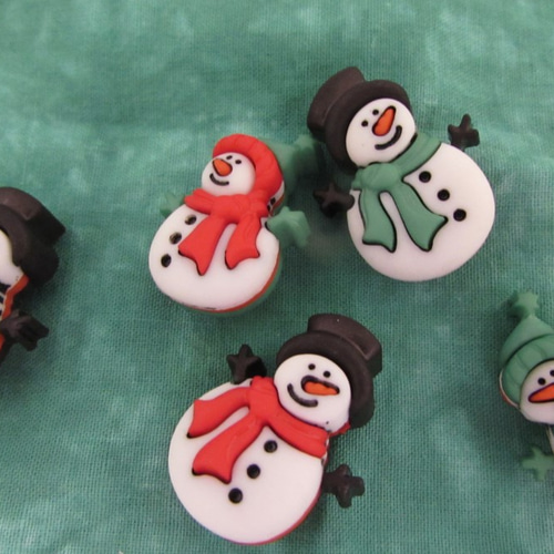 From US 雪だるま ボタン♪ガロア snowman 再再入荷 ボタン チビくま 