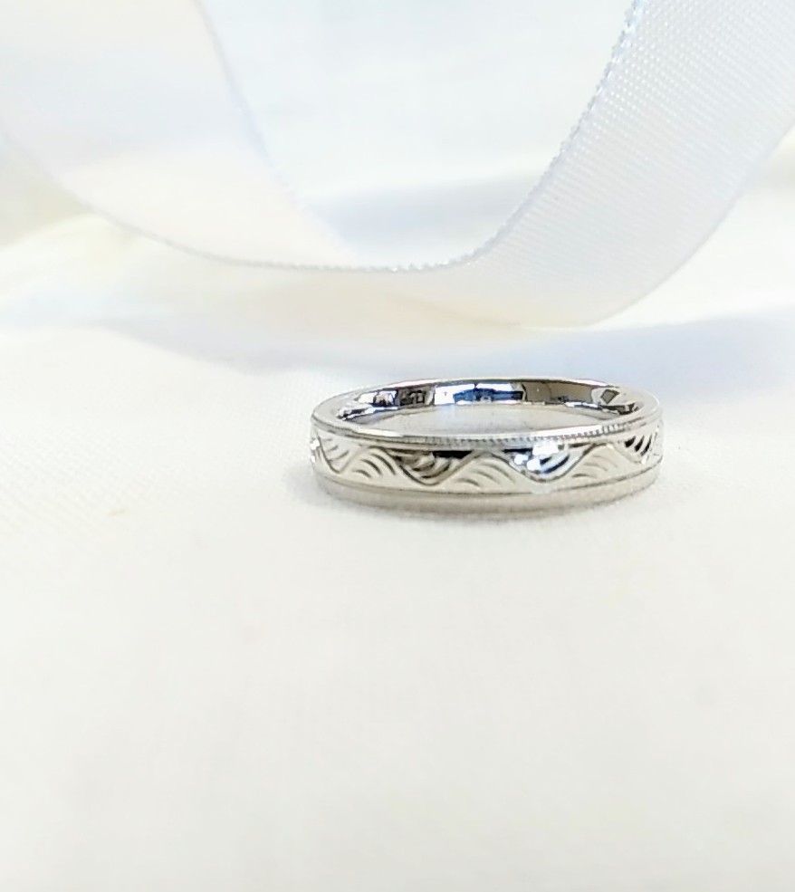 プラチナ900手彫りリング　受注生産 109,000円