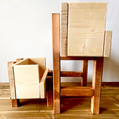 マガジンラック 本棚 木製 プランタースタンド ボックス型 観葉植物