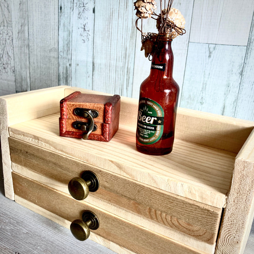 カトラリー収納 スパイスラック 木製 2段 引き出し ジュエリーケース