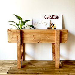 マガジンラック としても使える 木製プランタースタンド ボックス型