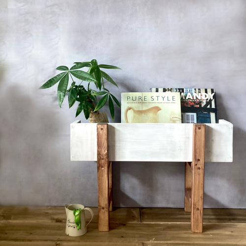 本棚 マガジンラックとしても使える プランタースタンド ボックス型