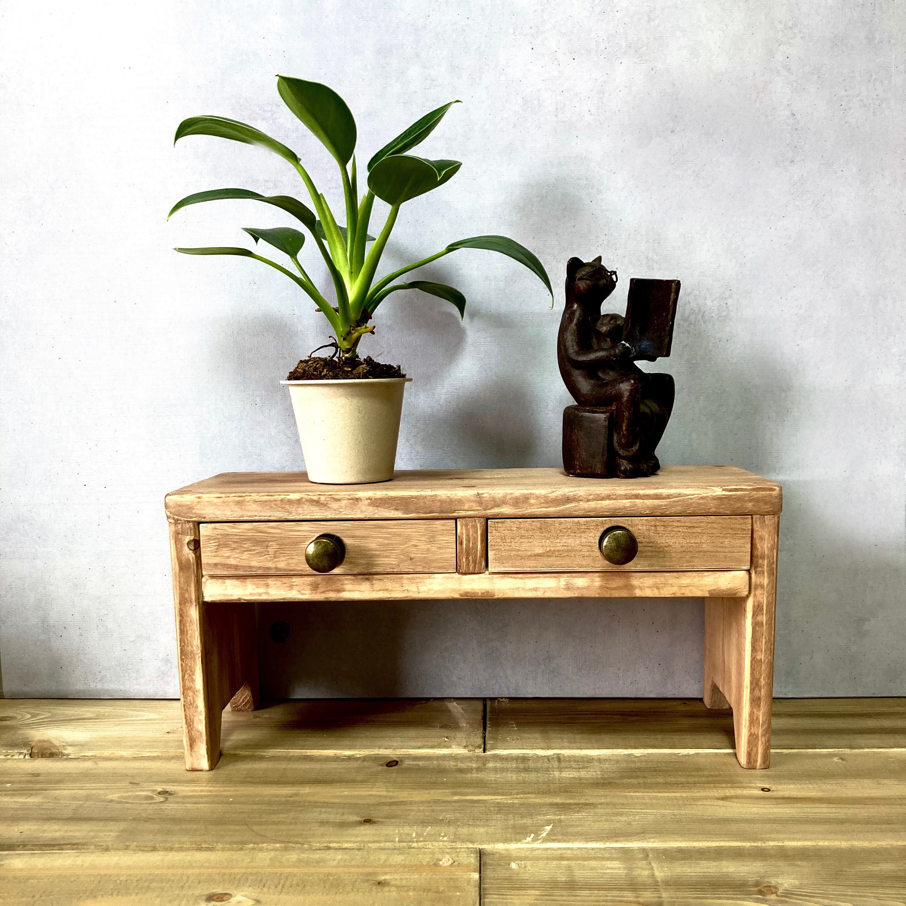 アクセサリー収納 木製 プランタースタンド 引き出し収納 アクセサリーケース レターケース　ドレッサー 茶