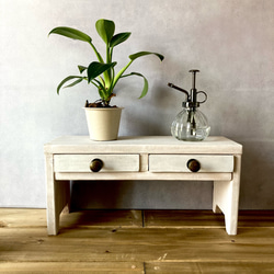 木製スツール サイドテーブルとしても使える！ 四角い イス