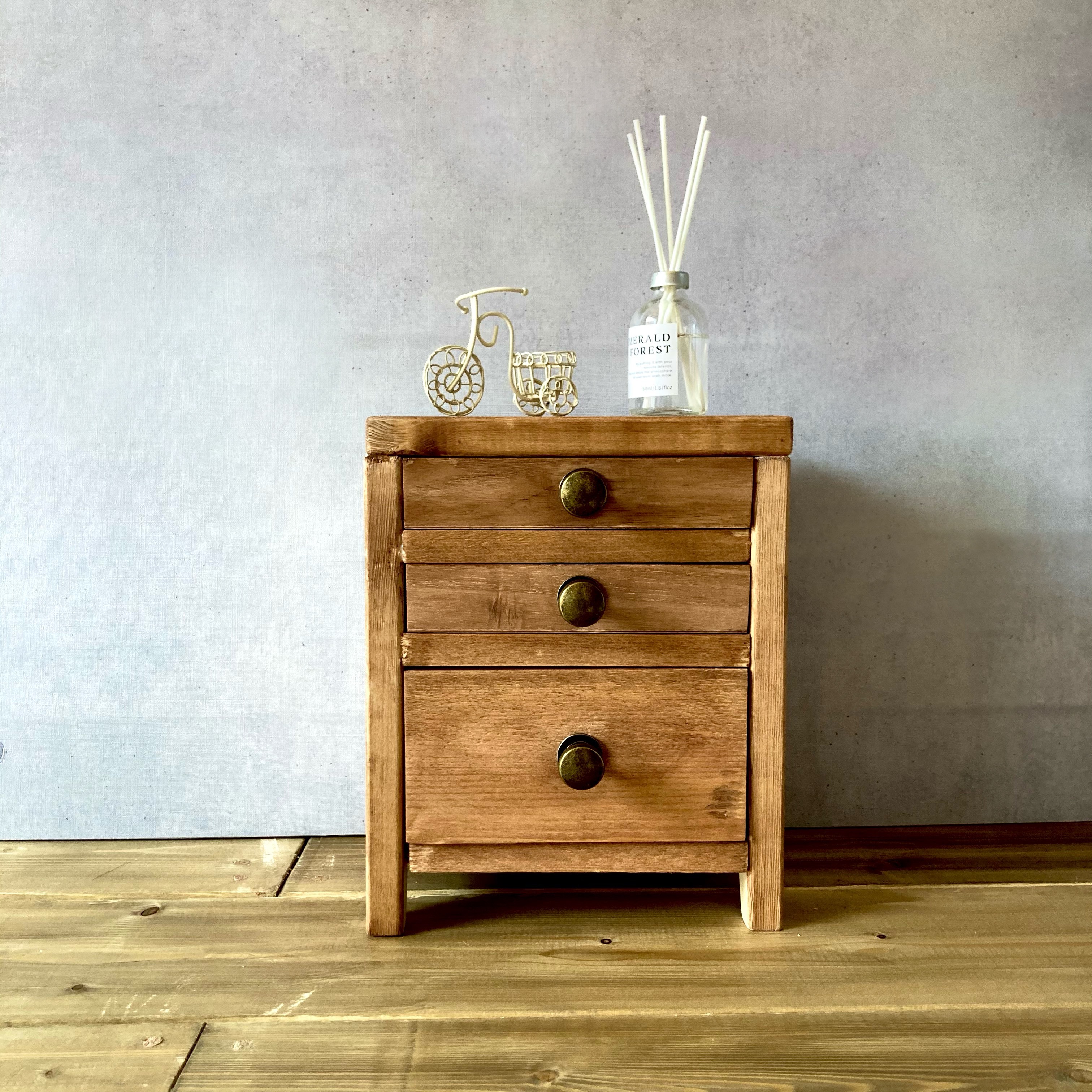 アンティーク　木製収納ボックス 3段10個引き出し　古材