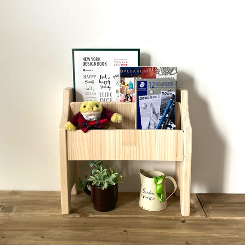 卓上 マガジンラック 木製 絵本棚 タブレット収納 リモコンラック 筆記