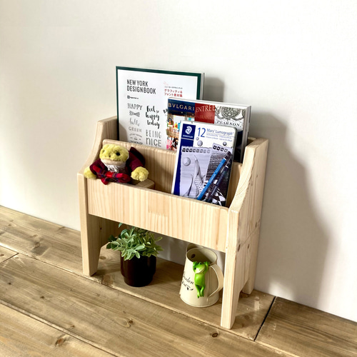 卓上 マガジンラック 木製 絵本棚 タブレット収納 リモコンラック 筆記