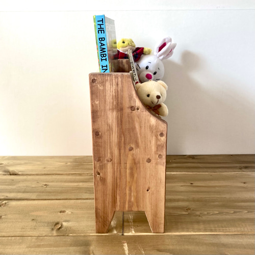 卓上 マガジンラック 木製 本棚 タブレット収納 筆記用具絵本棚 脚長