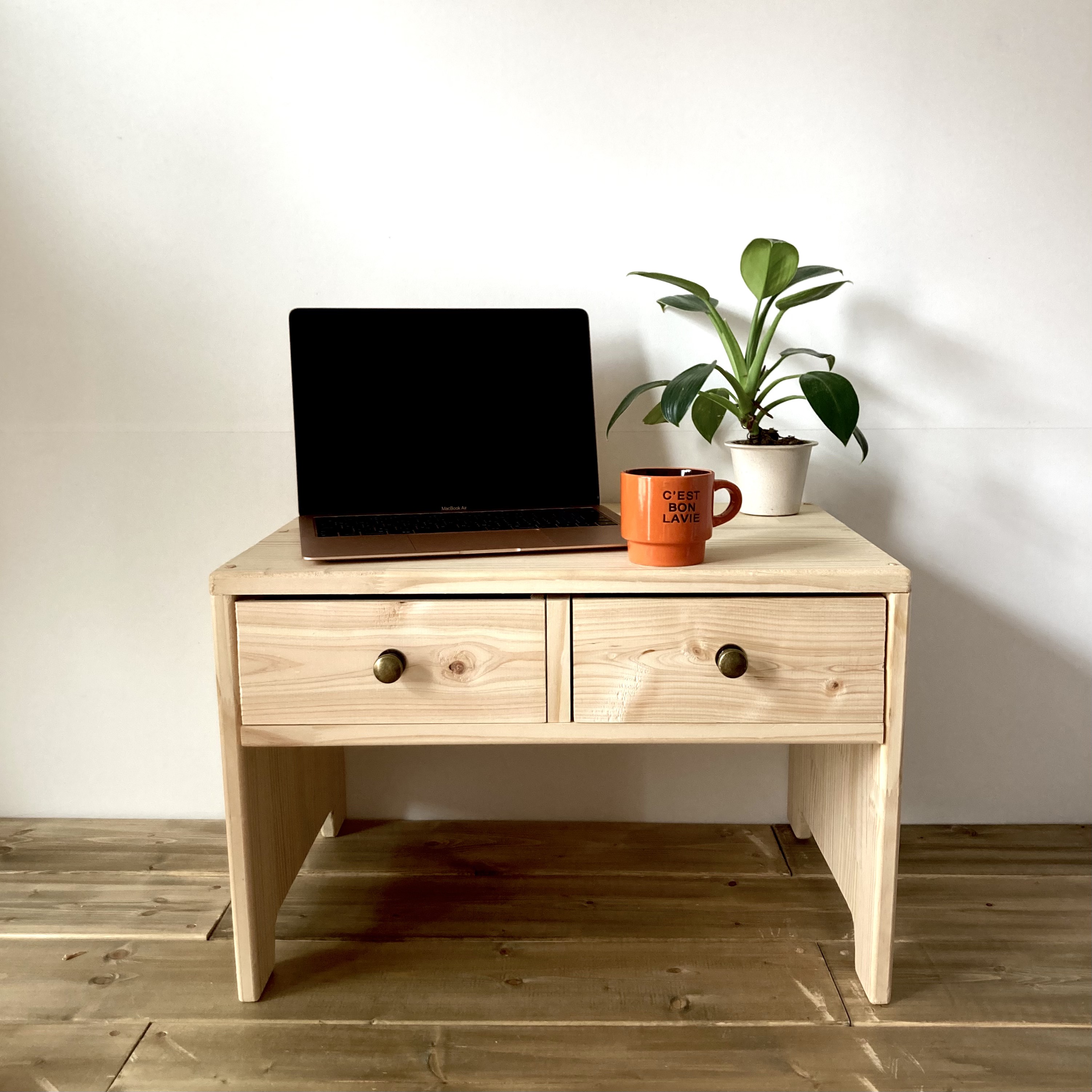 パソコンデスク　木製　ワークデスク　勉強机　ドレッサー　引き出し収納　かわいい ローテーブル　ナチュラル