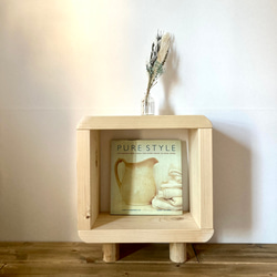 サイドテーブル　ディスプレイラック 丸くてかわいい木製　ベンチ　ソファーテーブル スツール　本棚　ナチュラ 1枚目の画像