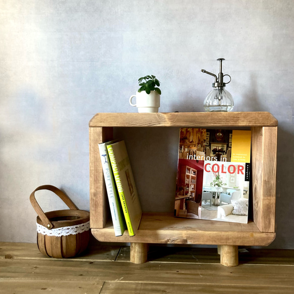 サイドテーブル 丸くてかわいい 木製 シェルフ 玄関ベンチ ソファー