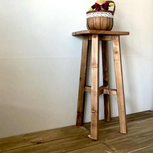 木製 ハイスツール サイドテーブルとしても使える！ 四角い イス