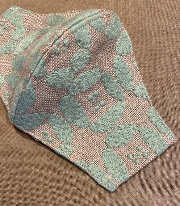 ミナペルホネン dear ミントグリーン×グレー刺繍 マスク - 公式通販 