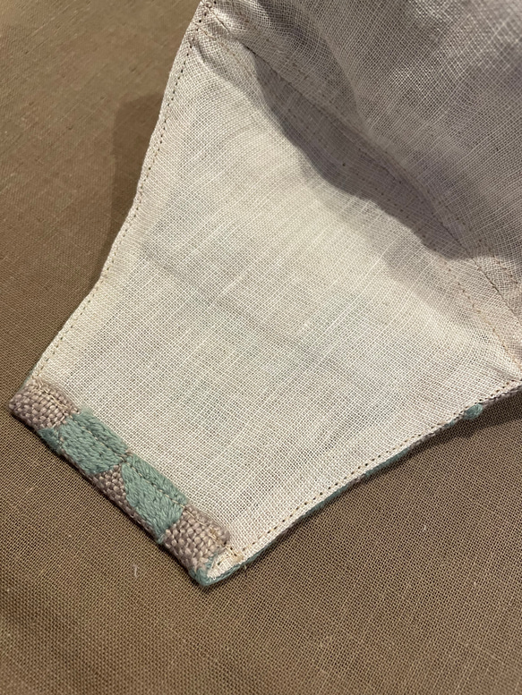 ミナペルホネン dear ミントグリーン×グレー刺繍 マスク - 公式通販 