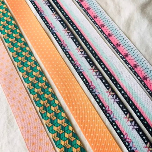 鬼滅の刃 グログランリボン 矢絣柄 D3 3m リボン・テープ fourbarrel  