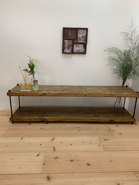 無垢材 テレビボード ローボード オープンラック 棚・シェルフ・ラック