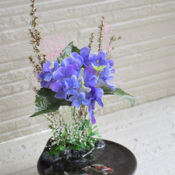 置物 紫陽花　アジサイ2　水辺の風景　錦鯉　インテリア雑貨　和雑貨　植物雑貨 4枚目の画像