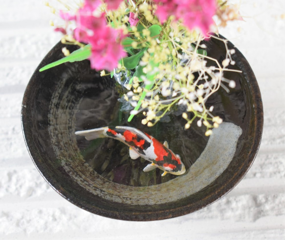 置物　水辺の風景　サマーチェリー　錦鯉　インテリア雑貨　和雑貨　植物雑貨 8枚目の画像
