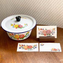 ホーロー花柄メッセージカード　レトロでポップなメッセージカード　“de shanghai” 2枚目の画像