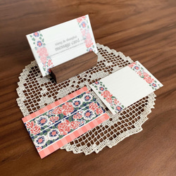 ブルーとピンクのメッセージカード　可愛い花柄メッセージカード　“de shanghai” 6枚目の画像