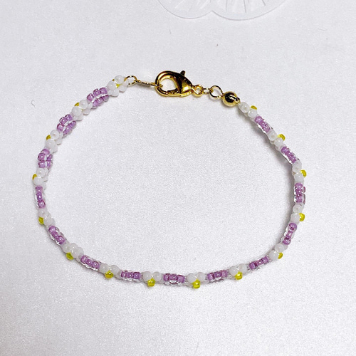 ビーズブレスレット〈purple〉 ブレスレット Snowflake* 通販 11824437