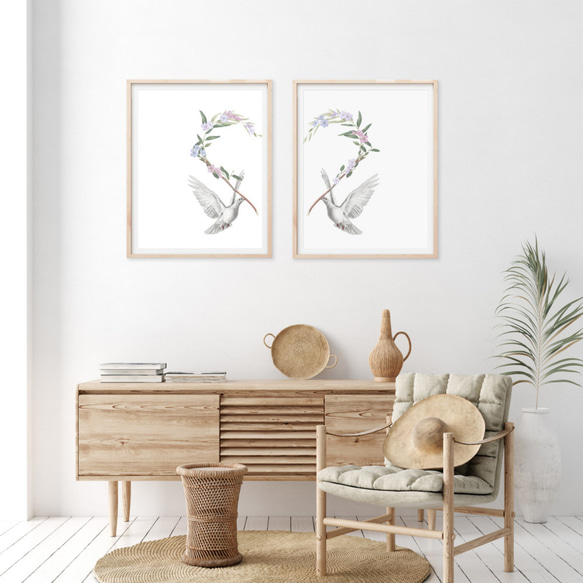 ［２枚セット］幸せを運ぶ白ハト アートポスター（41_Birds） 4枚目の画像