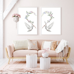 ［２枚セット］幸せを運ぶ白ハト アートポスター（41_Birds） 5枚目の画像