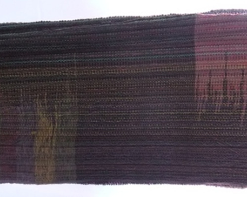 さをり織り　布地　ユニーク柄 さをり織りの布「色とりどりな黒」 生地 あとりえ鈴蘭 通販