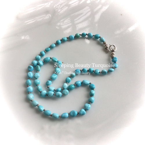 スリーピングビューティーターコイズ オールノットネックレス