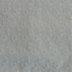【SALE 15%off】コットン レース 刺繍 生地 布 スカラップ刺繍 110×50cm ホワイト 花刺繍 3枚目の画像