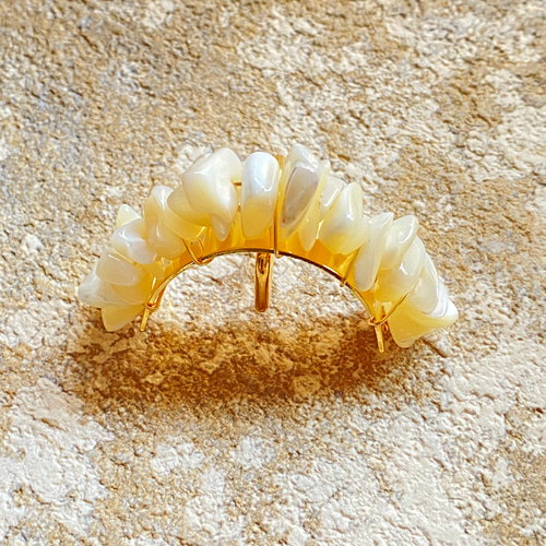 マザーオブパール(シェル) ポニーフック 天然石 ヘアーアクセサリー 