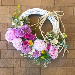 キレイな秋色紫陽花のハーフリース リース Rosa Cherry 通販 15209511