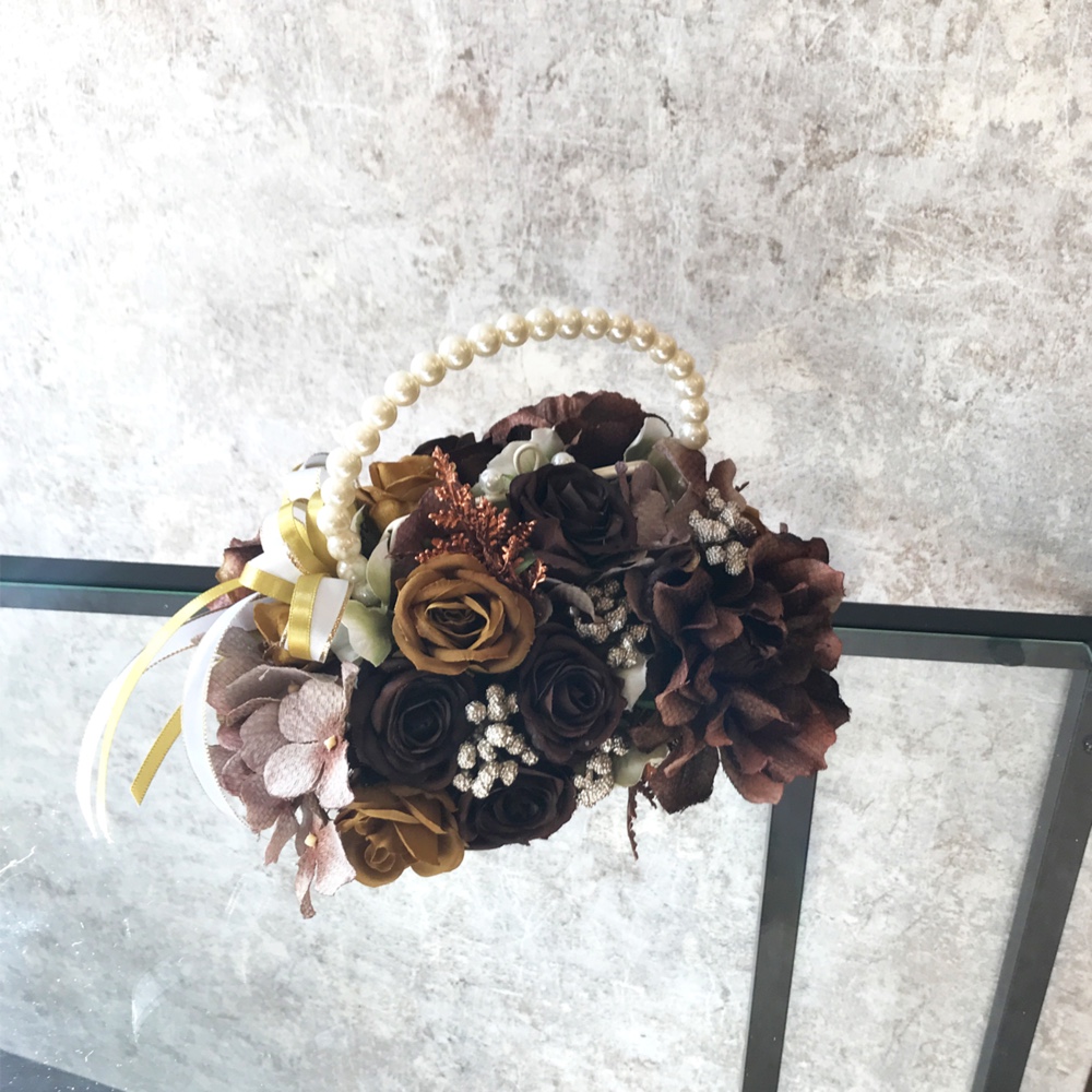 アーティフィシャル　アレンジフラワーバッグ（AG-BR)制作キット　（完成品でのお届けも可能です）