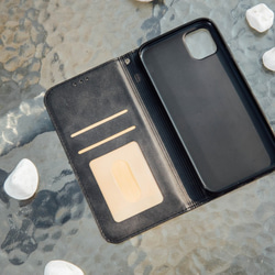 ★スプライシング iPhone12 アイフォンスマホケース 手帳型 iPhone11 iPhone14 【北欧柄】 2枚目の画像