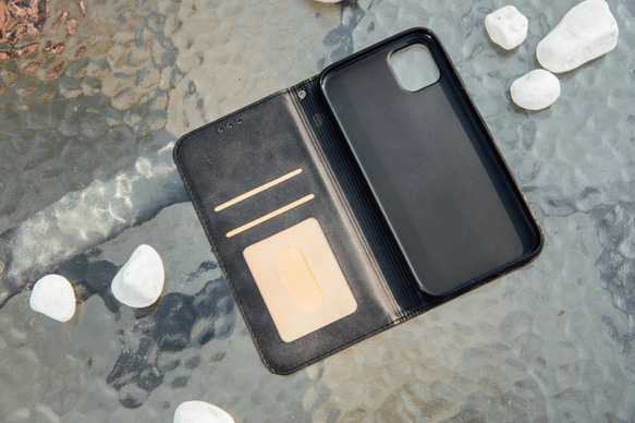 ★スプライシング iPhone12 アイフォンスマホケース 手帳型 iPhone11 iPhone14 【北欧柄】 2枚目の画像