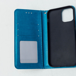 iPhone12Pro/11Pro/SE2 カード収納 手帳型スマホケース  Galaxy S10 【北欧柄】 2枚目の画像