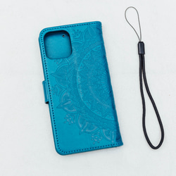 iPhone12Pro/11Pro/SE2 カード収納 手帳型スマホケース  Galaxy S10 【北欧柄】 3枚目の画像