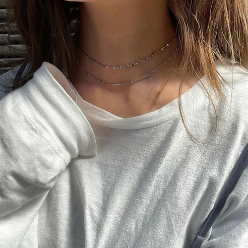 金属アレルギー対応】【35cm】ロングセラー！ペタルチェーンチョーカー