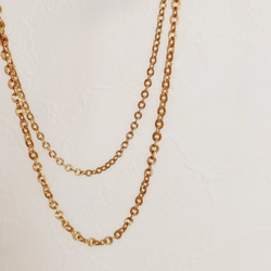 Oval cut chain necklace RN022 2枚目の画像