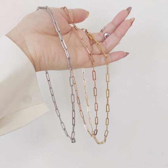 【送料無料/金属アレルギー対応】simple chain necklace R2148 10枚目の画像