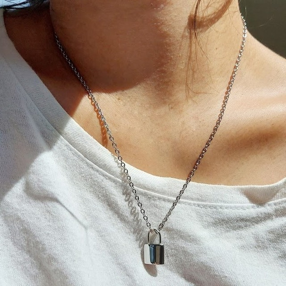 mini padlock necklace RN028 6枚目の画像