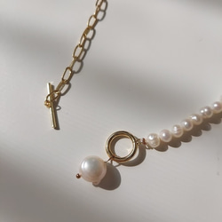 pearl× chain mix necklace RN027 7枚目の画像