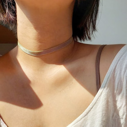 【金属アレルギー対応】mesh choker necklace RN034 5枚目の画像