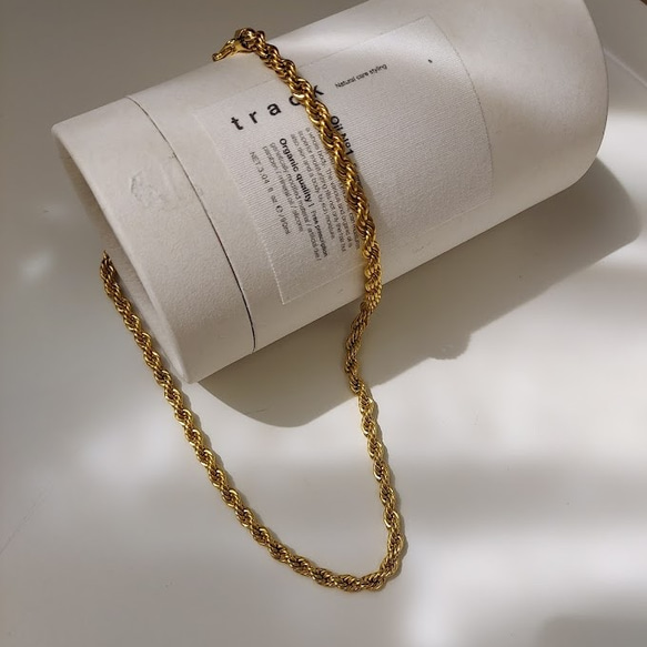 【金属アレルギー対応】5mm twist rope chain necklace RN033 8枚目の画像