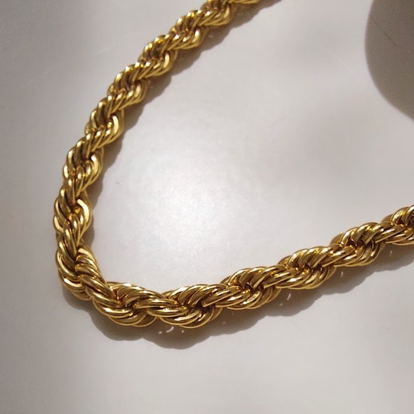 【金属アレルギー対応】5mm twist rope chain necklace RN033 9枚目の画像