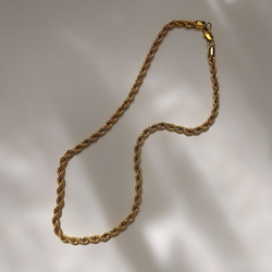【金属アレルギー対応】5mm twist rope chain necklace RN033 4枚目の画像