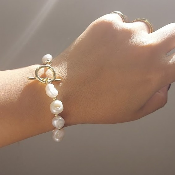 freshwater pearl mantel bracelet RB019 8枚目の画像