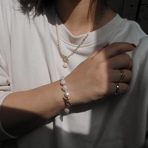 freshwater pearl mantel bracelet RB019 9枚目の画像