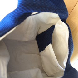 武州正藍染　手提げバッグ　小　二重刺子　濃紺 5枚目の画像